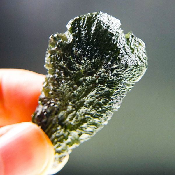 Investment Large Moldavite with CERTIFICATE - quality A+/++ - Drop shape - Glossy - quality A+/++