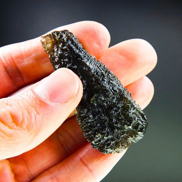 Investment Large Moldavite with CERTIFICATE - quality A+/++ - Drop shape - Glossy - quality A+/++