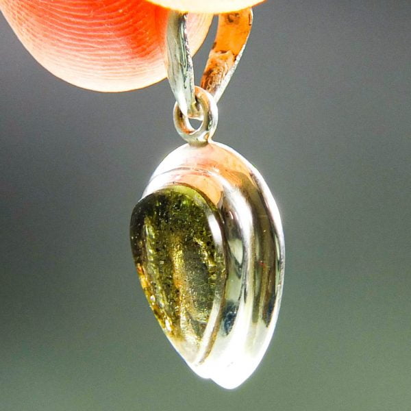 Moldavite pendant - polished front side Certified