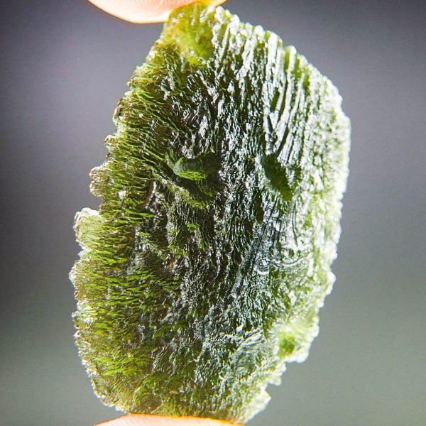 Big Moldavite CERTIFIED - Drop - natural lower fragment (belly) shape