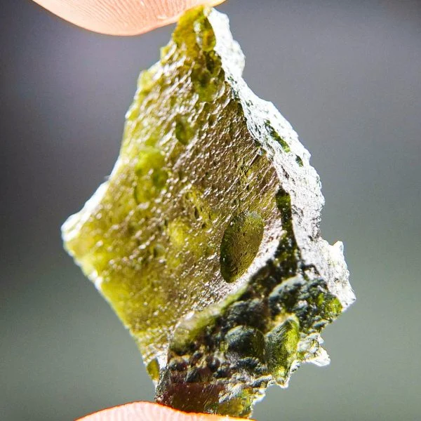 Moldavite with CERTIFICATE with two kinds of sculpture - Shiny - quality A+