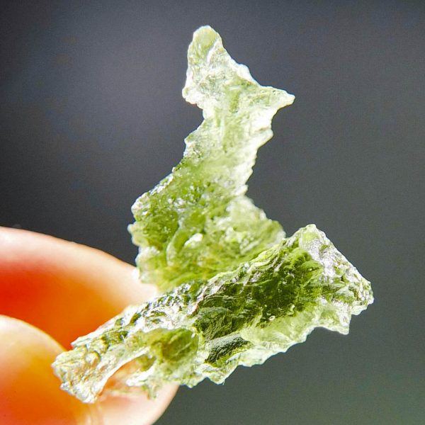 Moldavite from Besednice with CERTIFICATE - Uncommon shape - quality A+/++