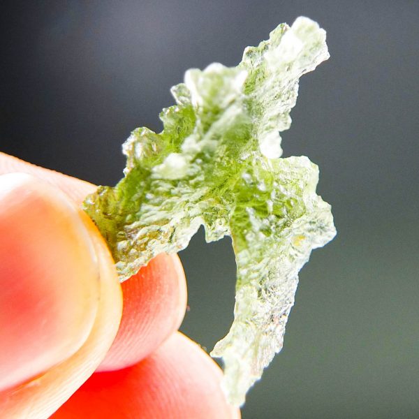 Moldavite from Besednice with CERTIFICATE - Uncommon shape - quality A+/++