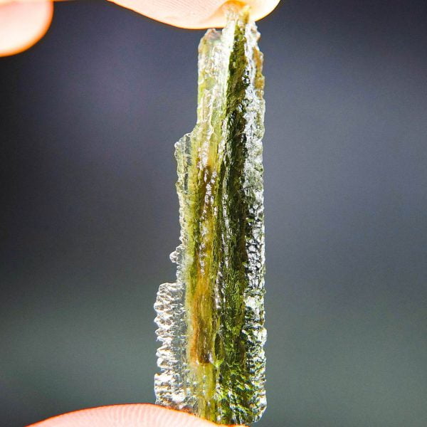 1.9" long Moldavite with CERTIFICATE - Glossy
