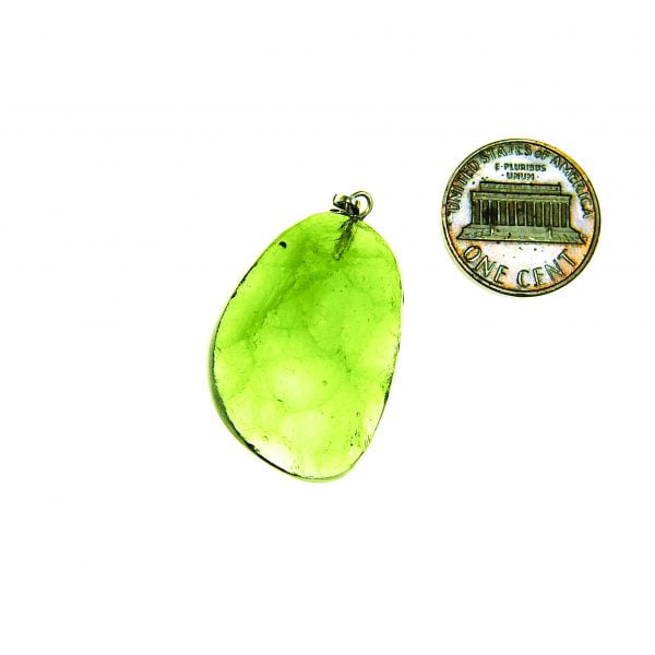 Moldavite pendant Certified with polished front side