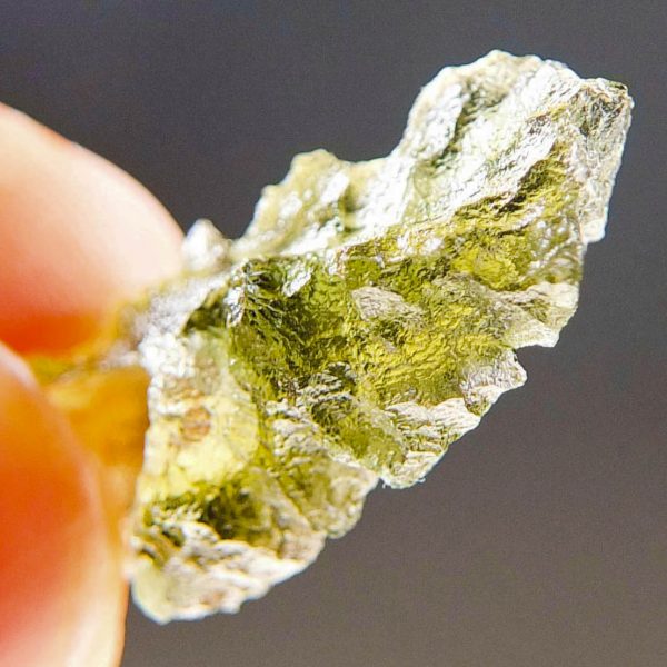 Moldavite from Besednice CERTIFIED with open bubble - quality A+/++