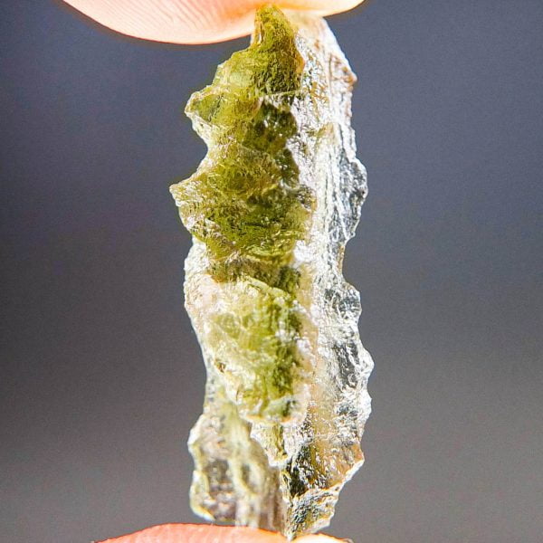 Moldavite from Besednice CERTIFIED with open bubble - quality A+/++