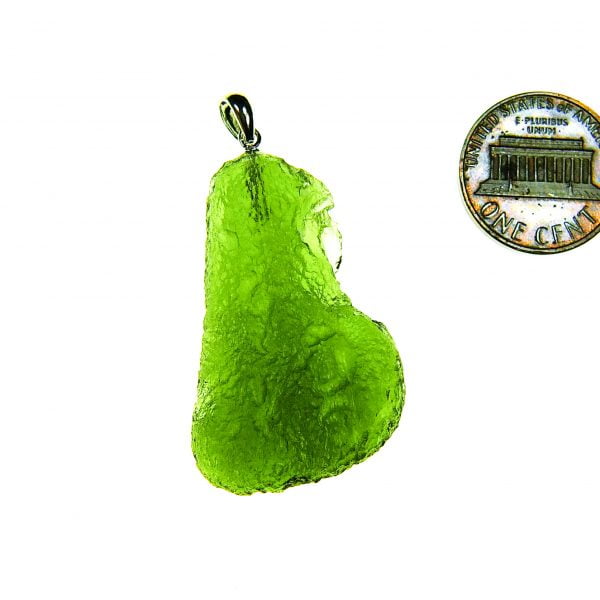 Big Vibrant green Moldavite pendant with CERTIFICATE