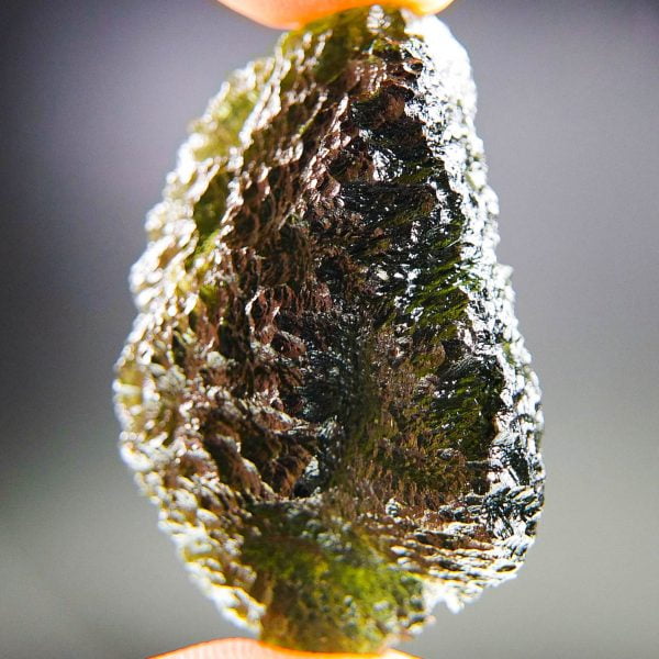 Moldavite with visible big closed bubble - Rare - quality A+