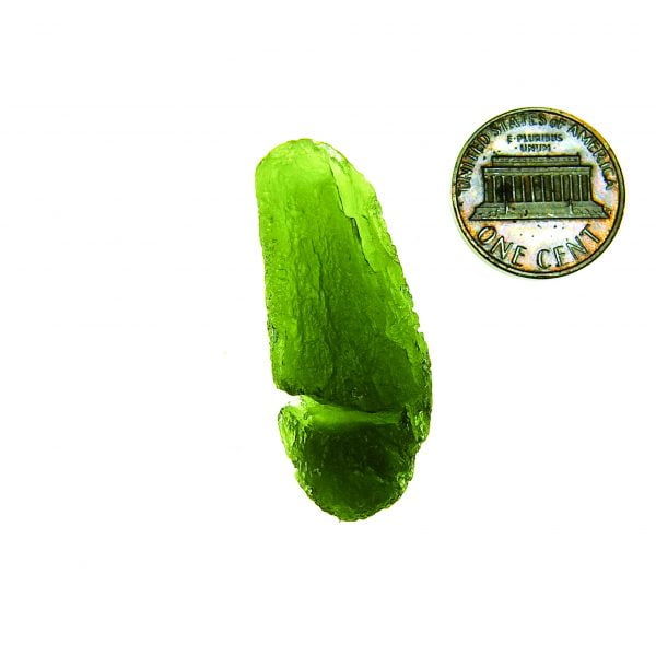 Certified Moldavite - Drop - natural lower fragment (belly) shape
