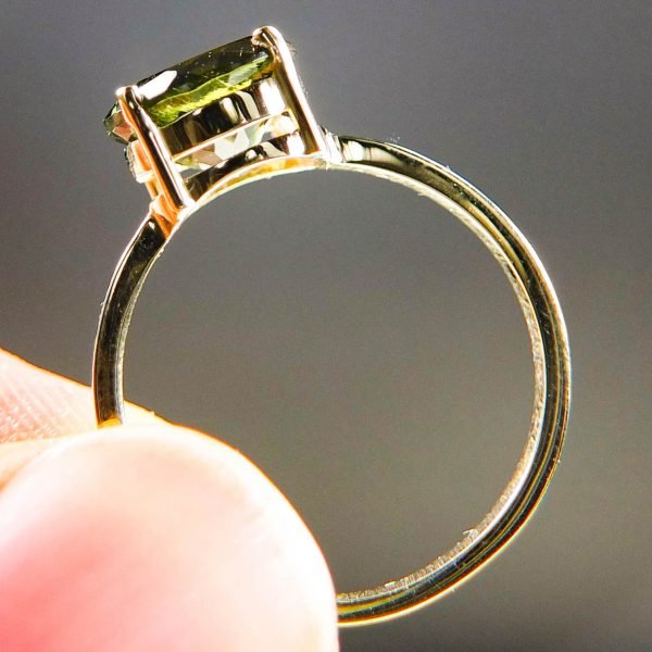 14K Gold Moldavite Ring with Certificate