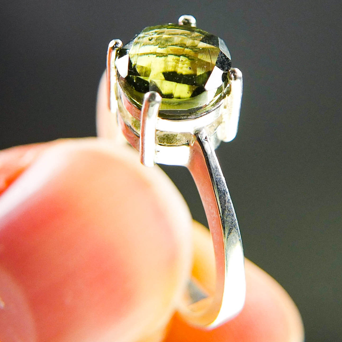 Ring - Moldavite + Silver - Certified
