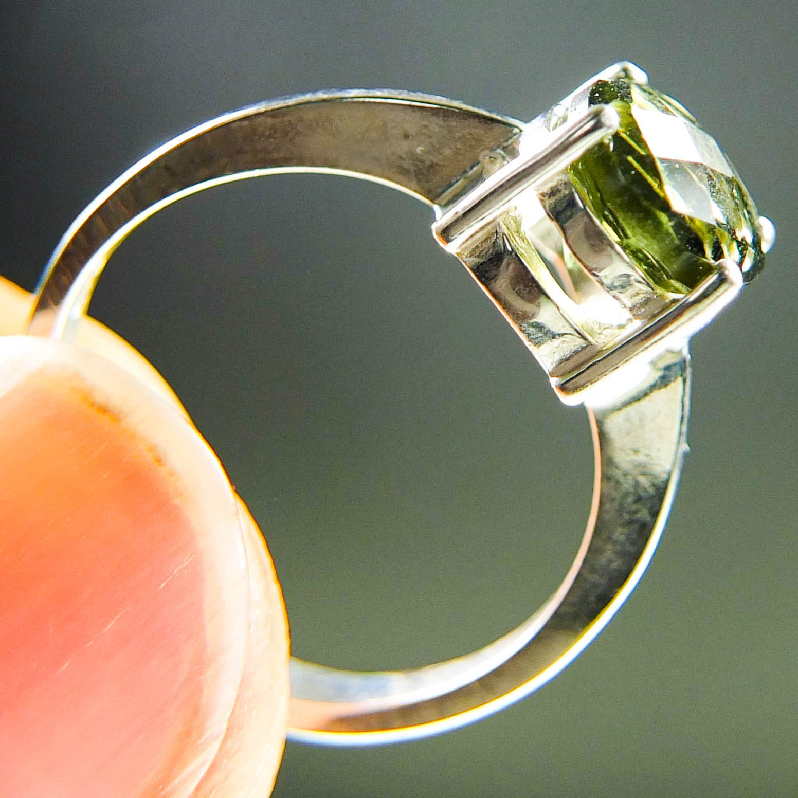 Ring - Moldavite + Silver - Certified