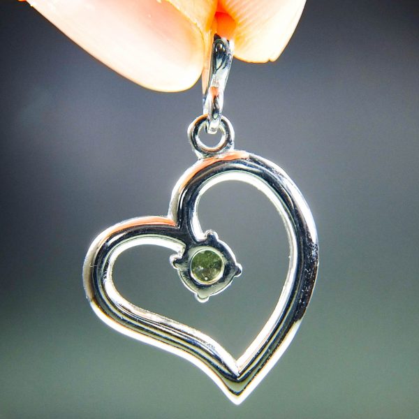 Silver Pendant with faceted Moldavite - CERTIFIED