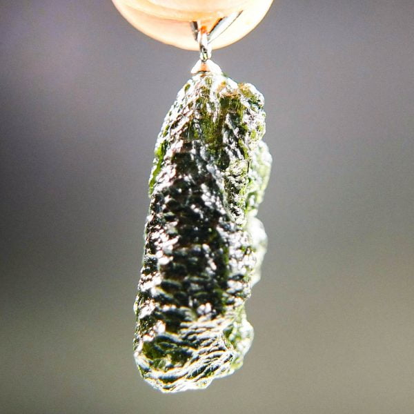 Moldavite pendant with CERTIFICATE - Glossy - quality A+