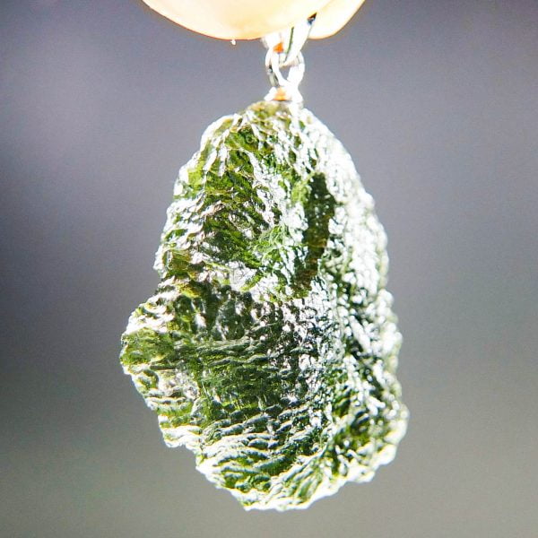 Moldavite pendant with CERTIFICATE - Glossy - quality A+