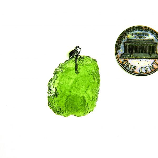 Vibrant green Certified Moldavite pendant