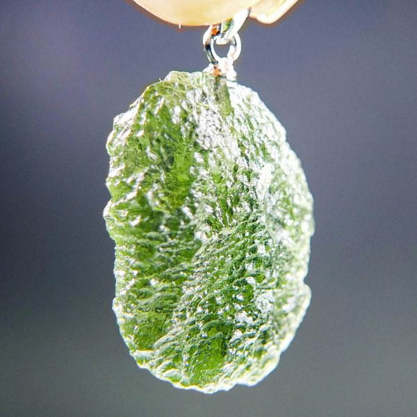 Vibrant green Certified Moldavite pendant