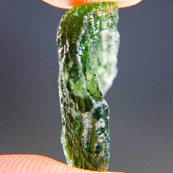 Rare Moldavite - Very Glossy - Poisonous green color with CERTIFICATE