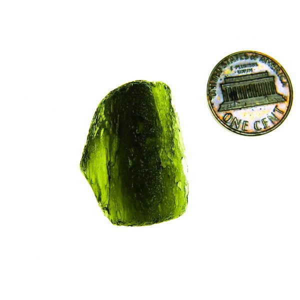 Certified Moldavite with open bubble - Shiny