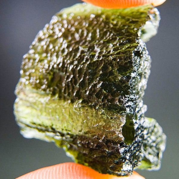 Certified Moldavite with natural hole