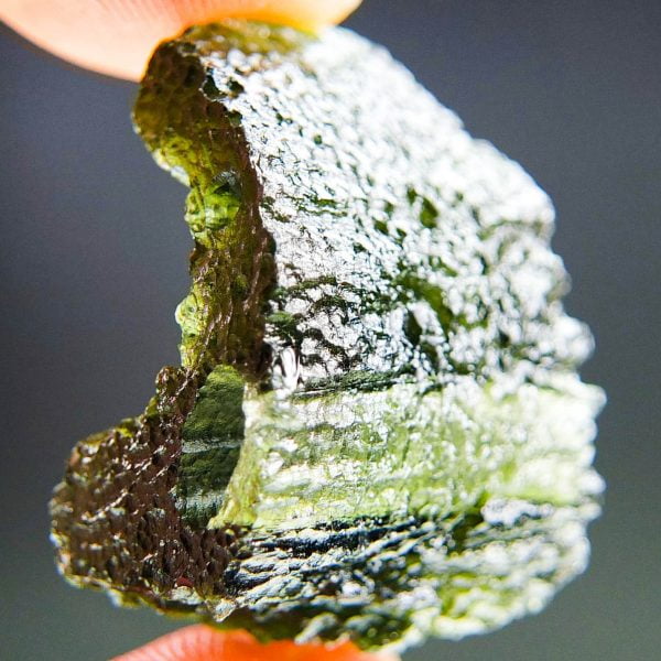 Certified Moldavite with natural hole
