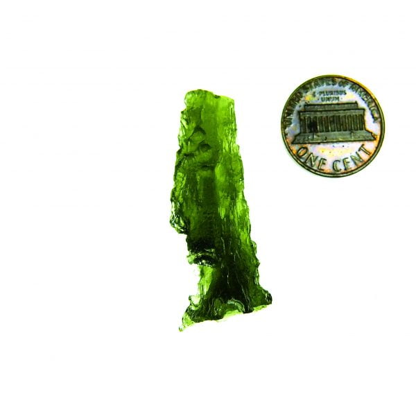 Certified Moldavite - Drop - natural middle fragment shape - quality A+/++