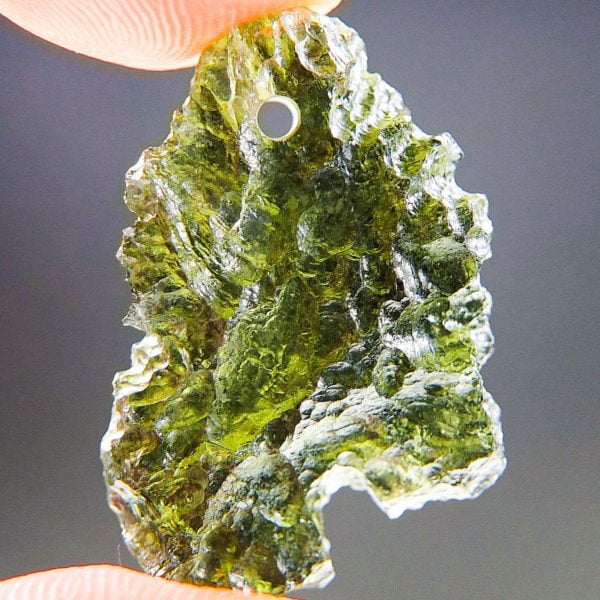 Drilled Moldavite CERTIFIED - quality A+/++