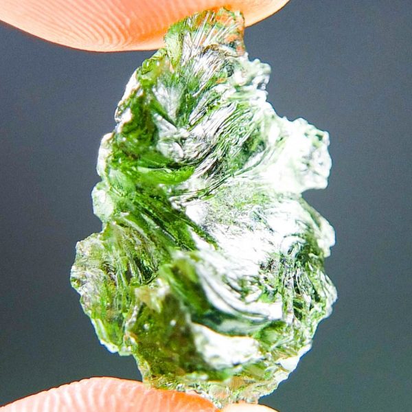 Rare Moldavite - Very Glossy and uncommon texture - CERTIFIED
