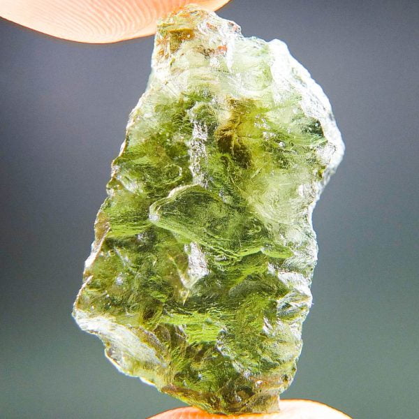Moldavite from Besednice with CERTIFICATE with open bubble - quality A+/++