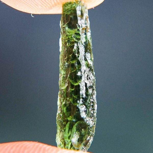 Moldavite - Drop - natural lower fragment (belly) shape