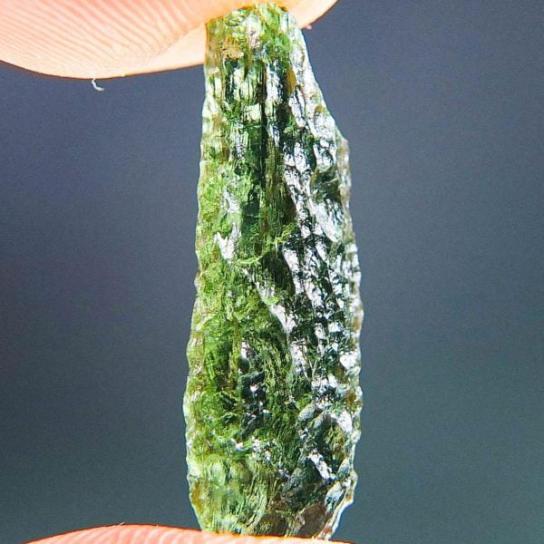 Moldavite - Drop - natural lower fragment (belly) shape