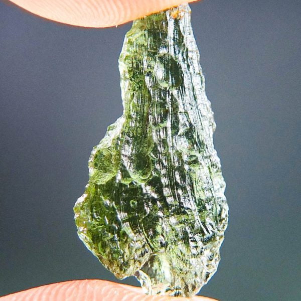Moldavite - Drop - natural upper fragment shape - Shiny