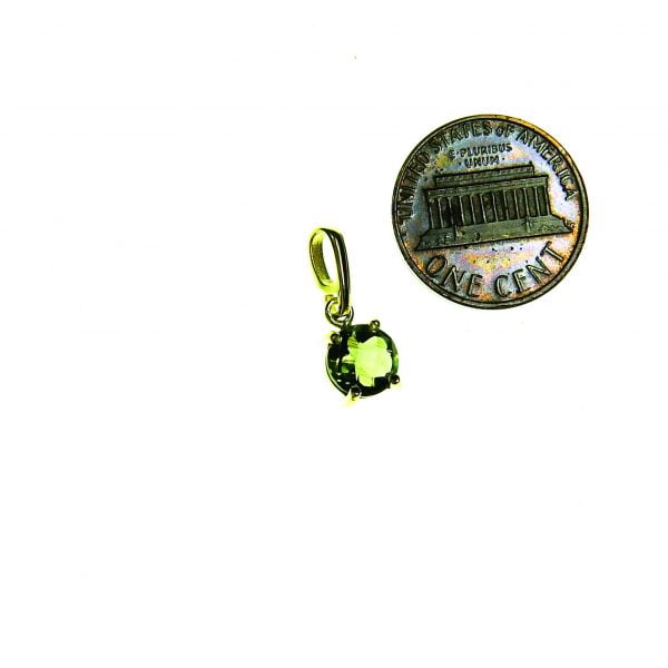 Gold pendant with Faceted Moldavite - CERTIFIED