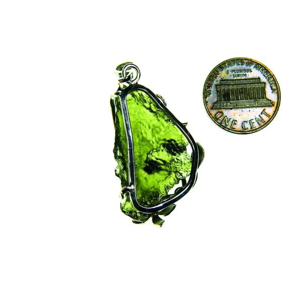 Silver Moldavite pendant with CERTIFICATE