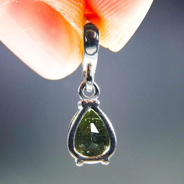 Moldavite pendant with Zircons CERTIFIED