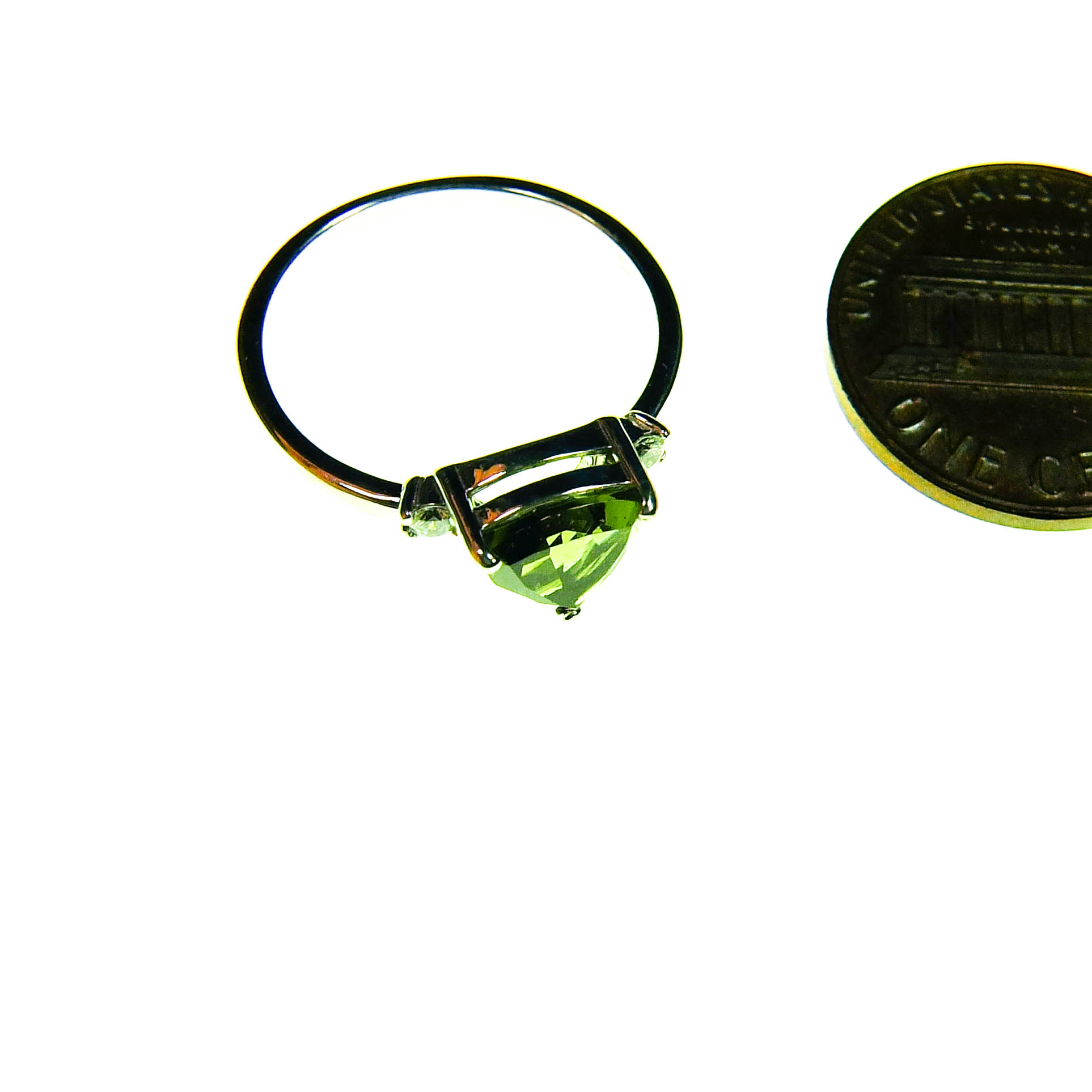 Moldavite Ring with Zircons - Certified