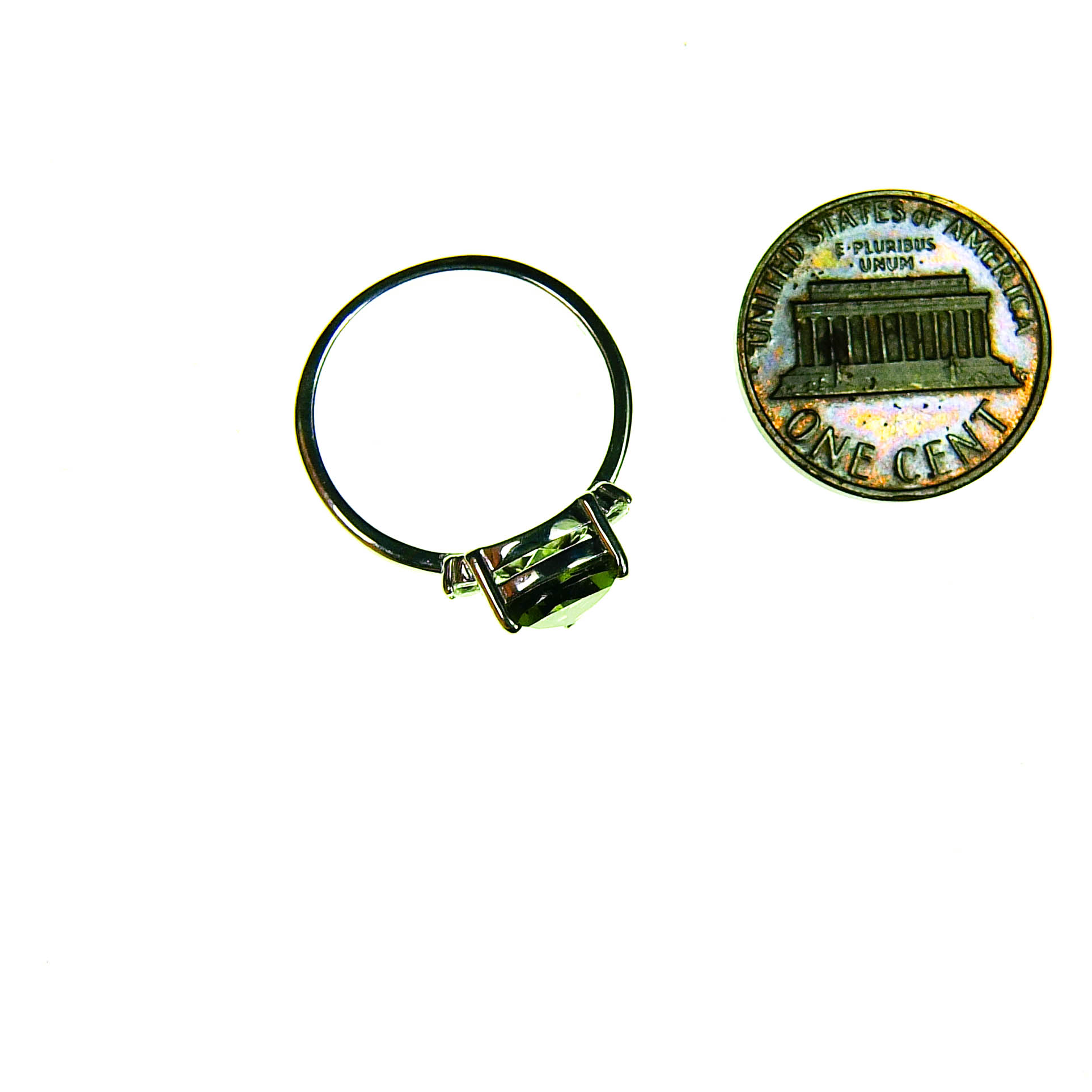 Moldavite Ring with Zircons - Certified