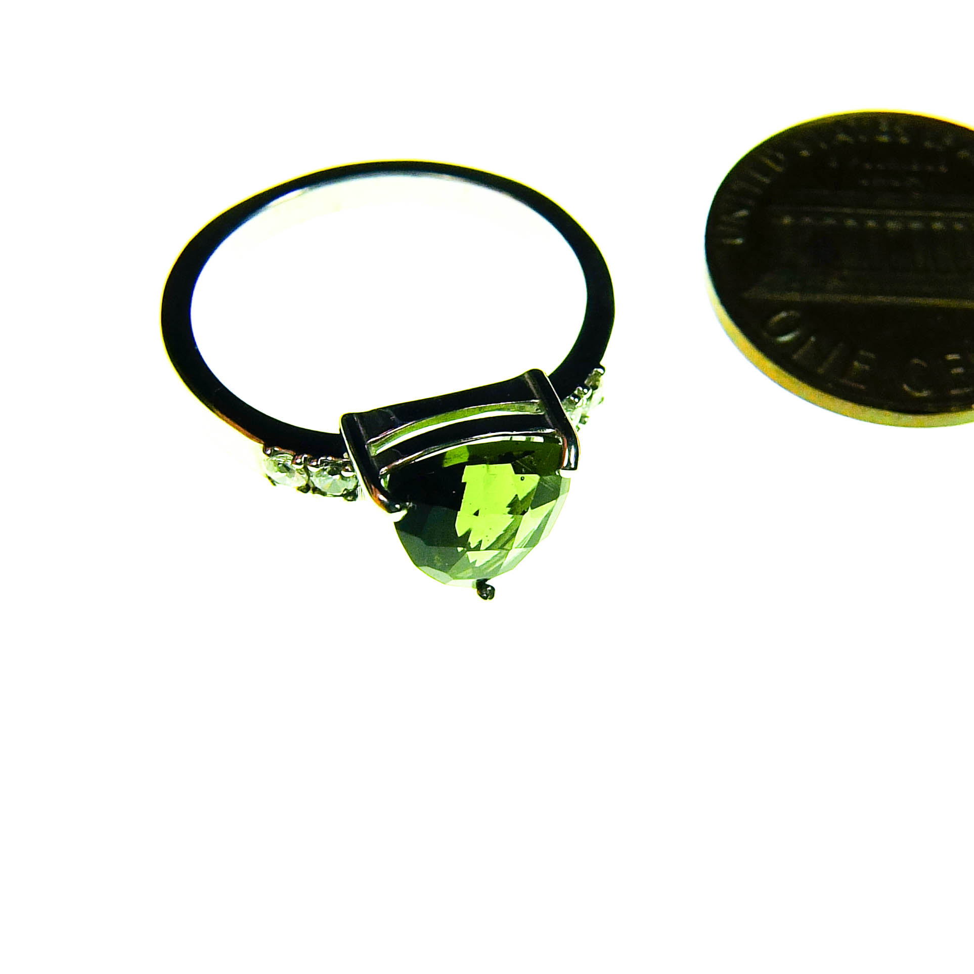 Moldavite Ring with Zircons - Certified