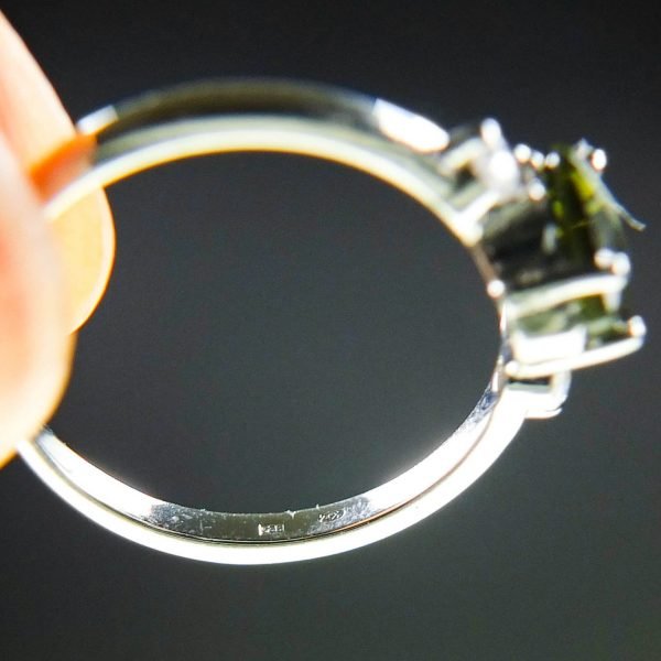 Moldavite Ring - Heart - CERTIFIED