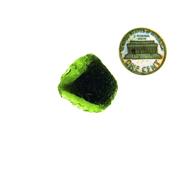 Moldavite with CERTIFICATE with closed bubble