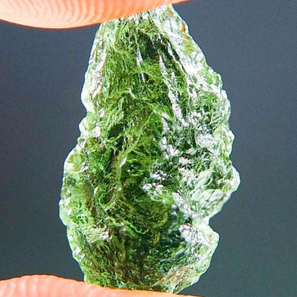 Moldavite with CERTIFICATE - Drop shape - Vibrant green - Shiny - quality A+