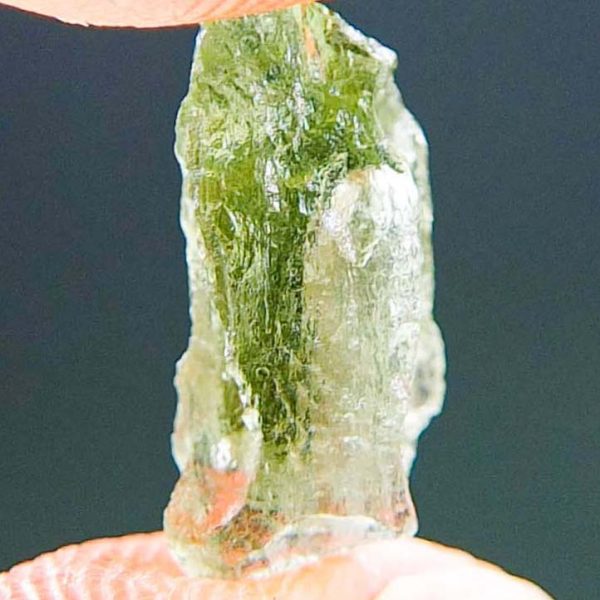 Moldavite with open bubble