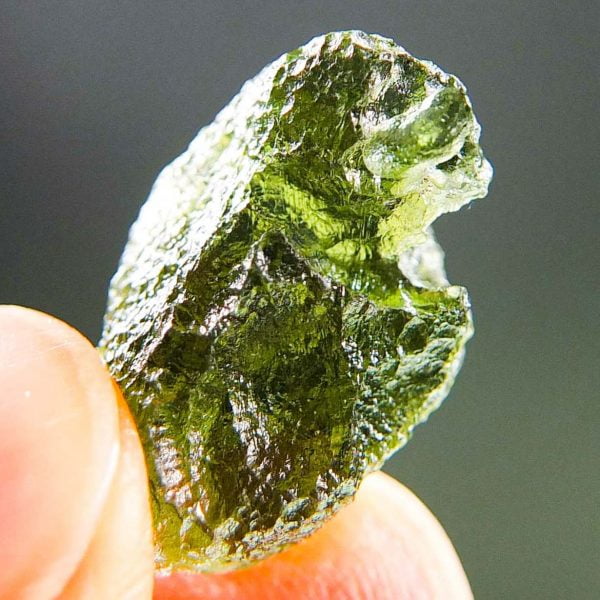 Certified Moldavite with imprint of bubble