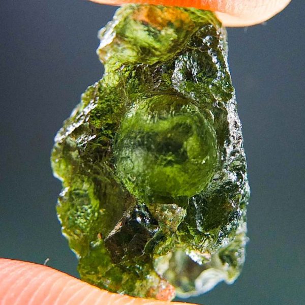 Certified Moldavite with imprint of bubble