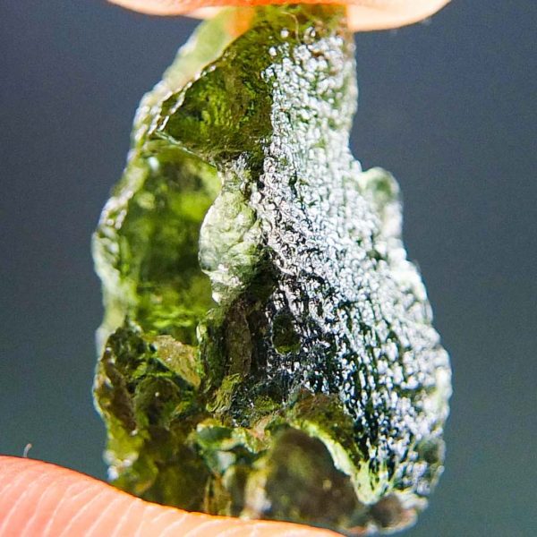 Certified Moldavite with imprint of bubble