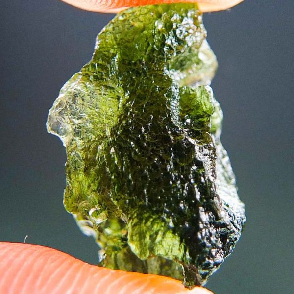 Certified Moldavite with imprint of bubble