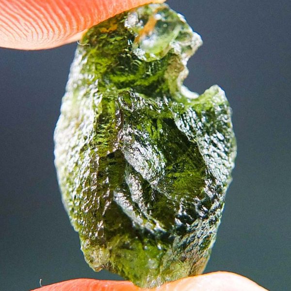 Certified Moldavite with imprint of bubble