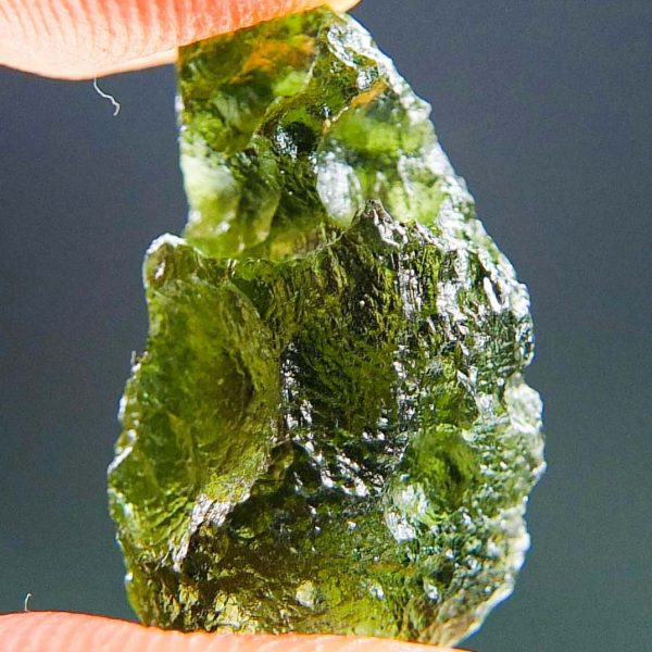 Certified Moldavite with imprint of bubble