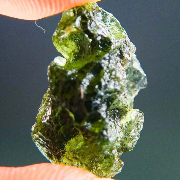 Certified Moldavite with imprint of bubble
